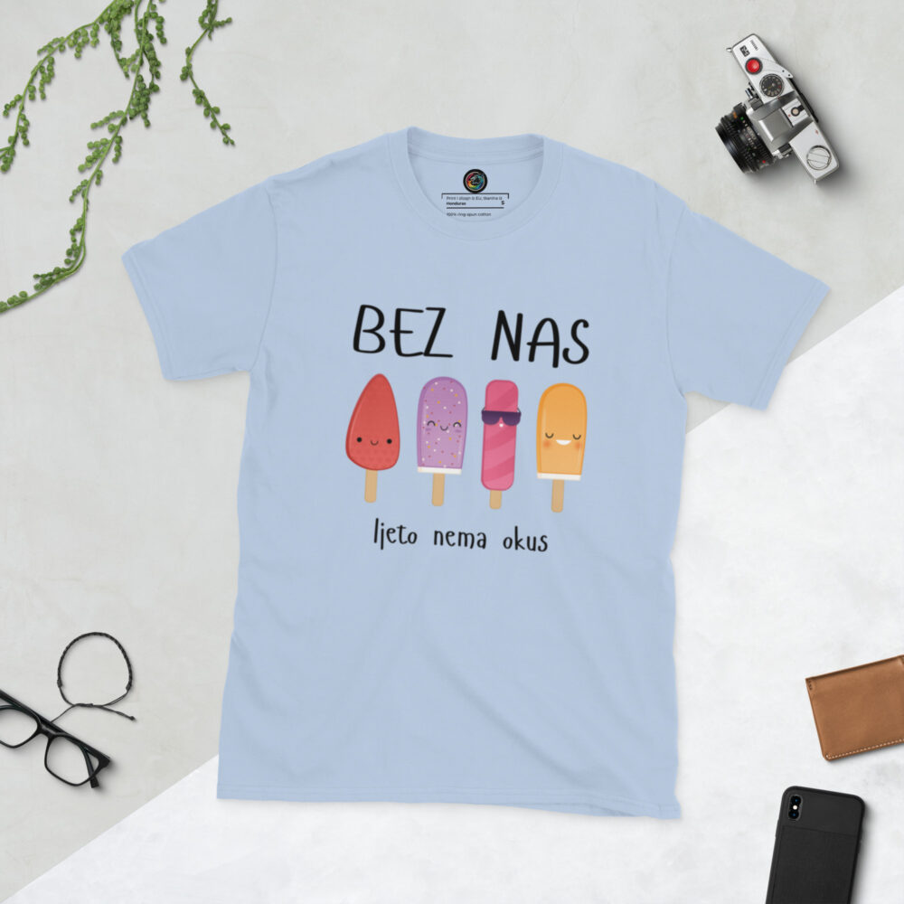 Kratka majica s natpisom "Bez nas, ljeto nema okus" - Slika 14