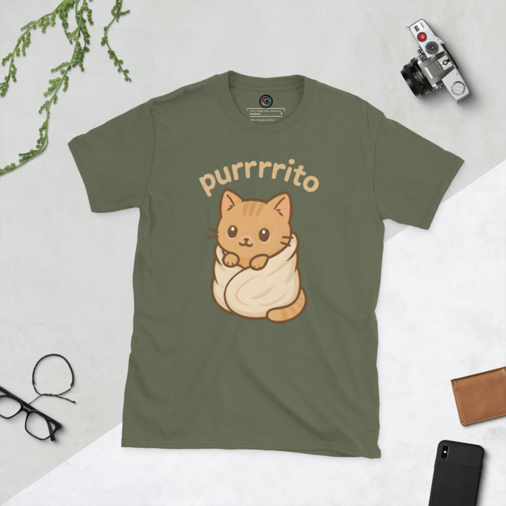 Kratka majica s natpisom "Purrito" - Slika 6