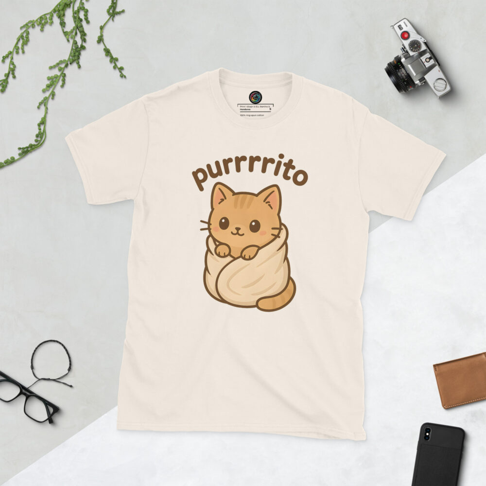 Kratka majica s natpisom "Purrito" - Slika 15