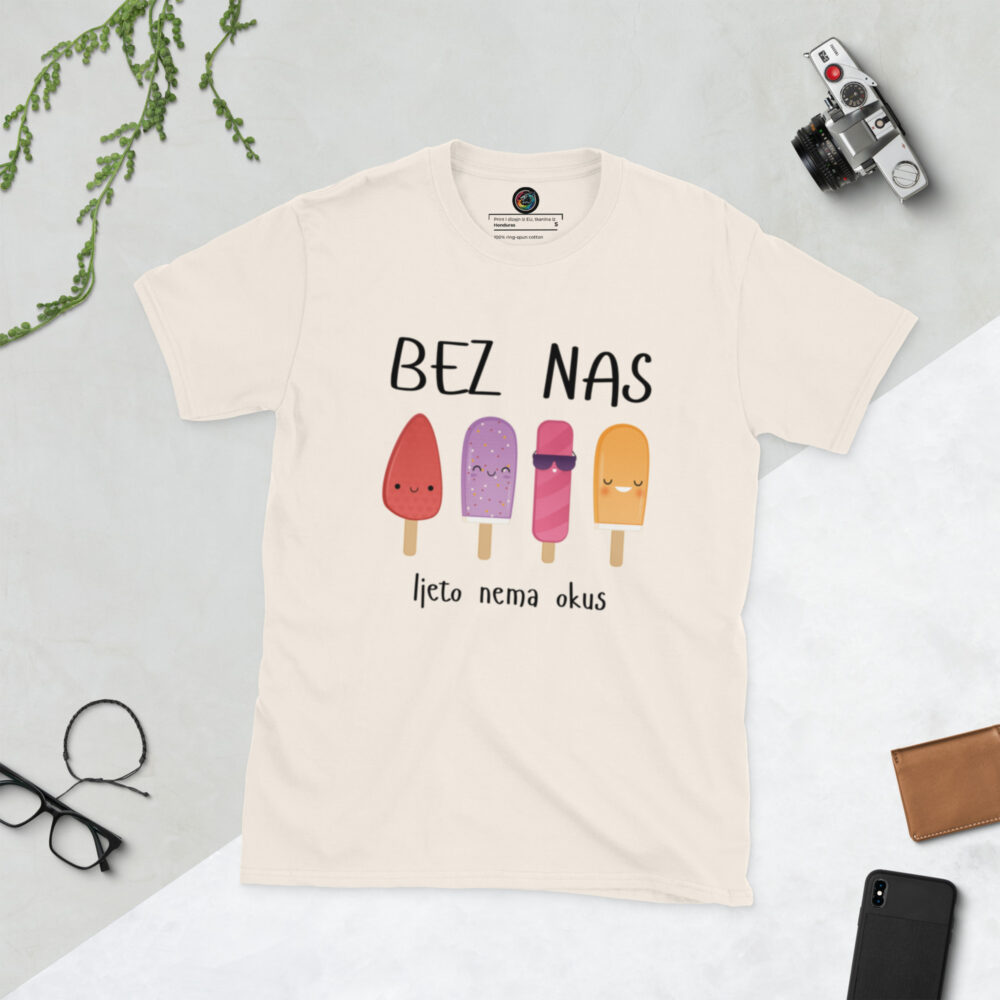 Kratka majica s natpisom "Bez nas, ljeto nema okus" - Slika 16