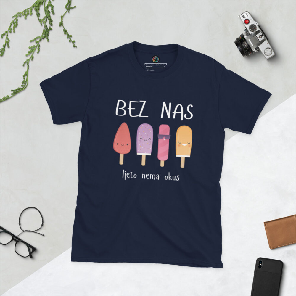 Kratka majica s natpisom "Bez nas, ljeto nema okus" - Slika 3