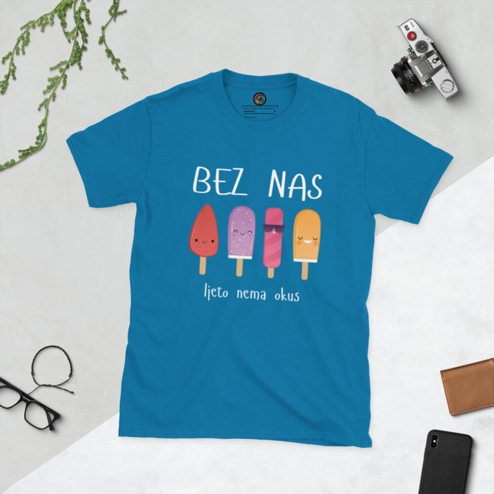 Kratka majica s natpisom "Bez nas, ljeto nema okus" - Slika 11