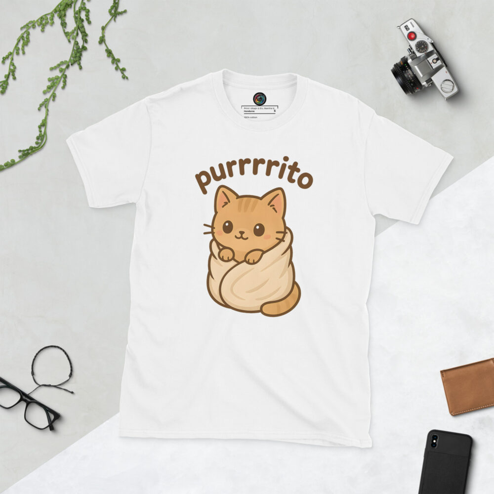 Kratka majica s natpisom "Purrito" - Slika 16