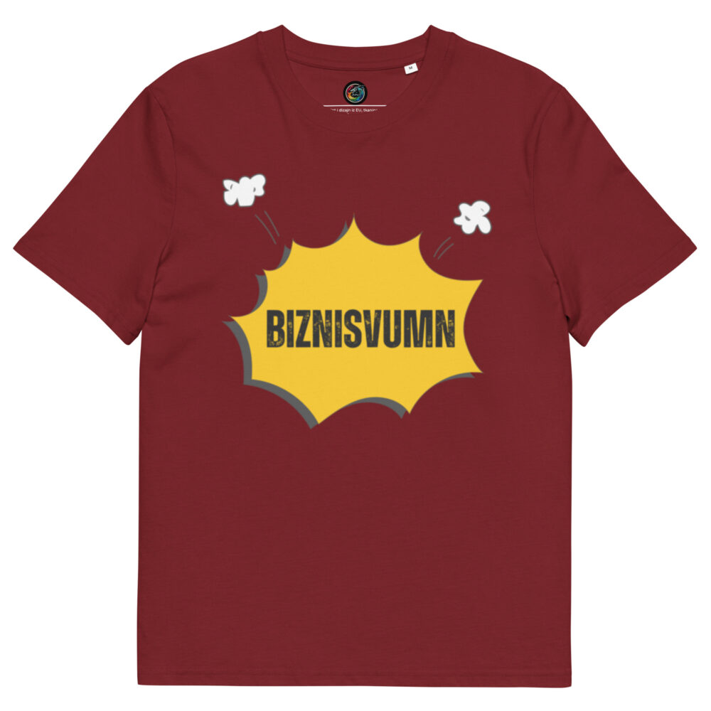 Kratka majica s natpisom "Biznisvumn" - organski pamuk" - Slika 4