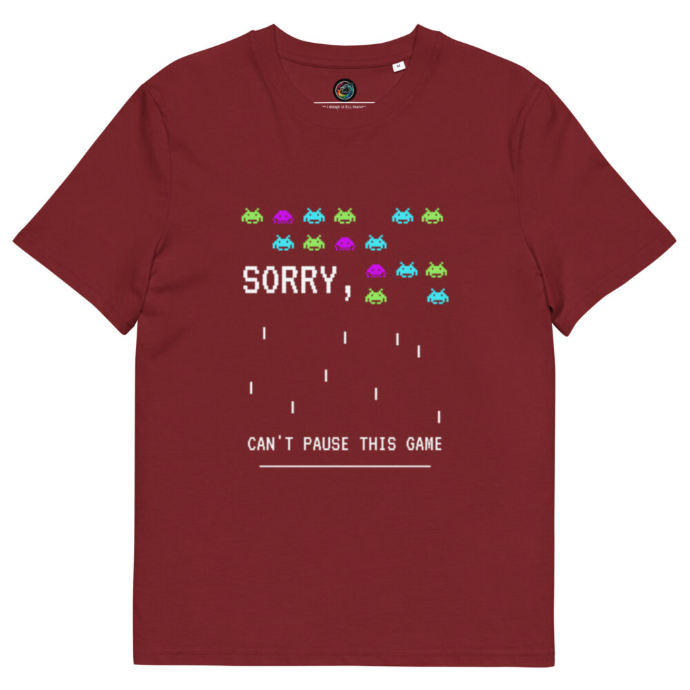 Kratka majica “Sorry, can't pause this game”- organski pamuk - Slika 4