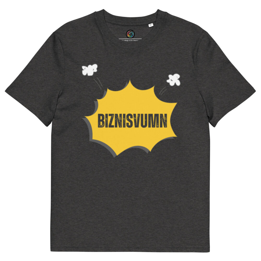 Kratka majica s natpisom "Biznisvumn" - organski pamuk" - Slika 3