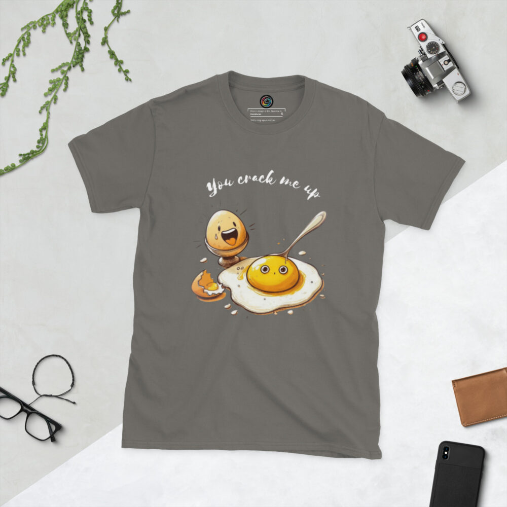 Kratka majica s natpisom "You crack me up" - Slika 6