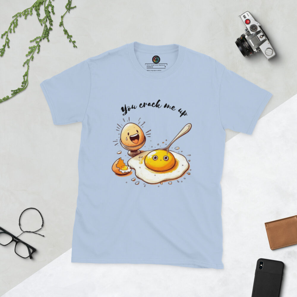 Kratka majica s natpisom "You crack me up" - Slika 13