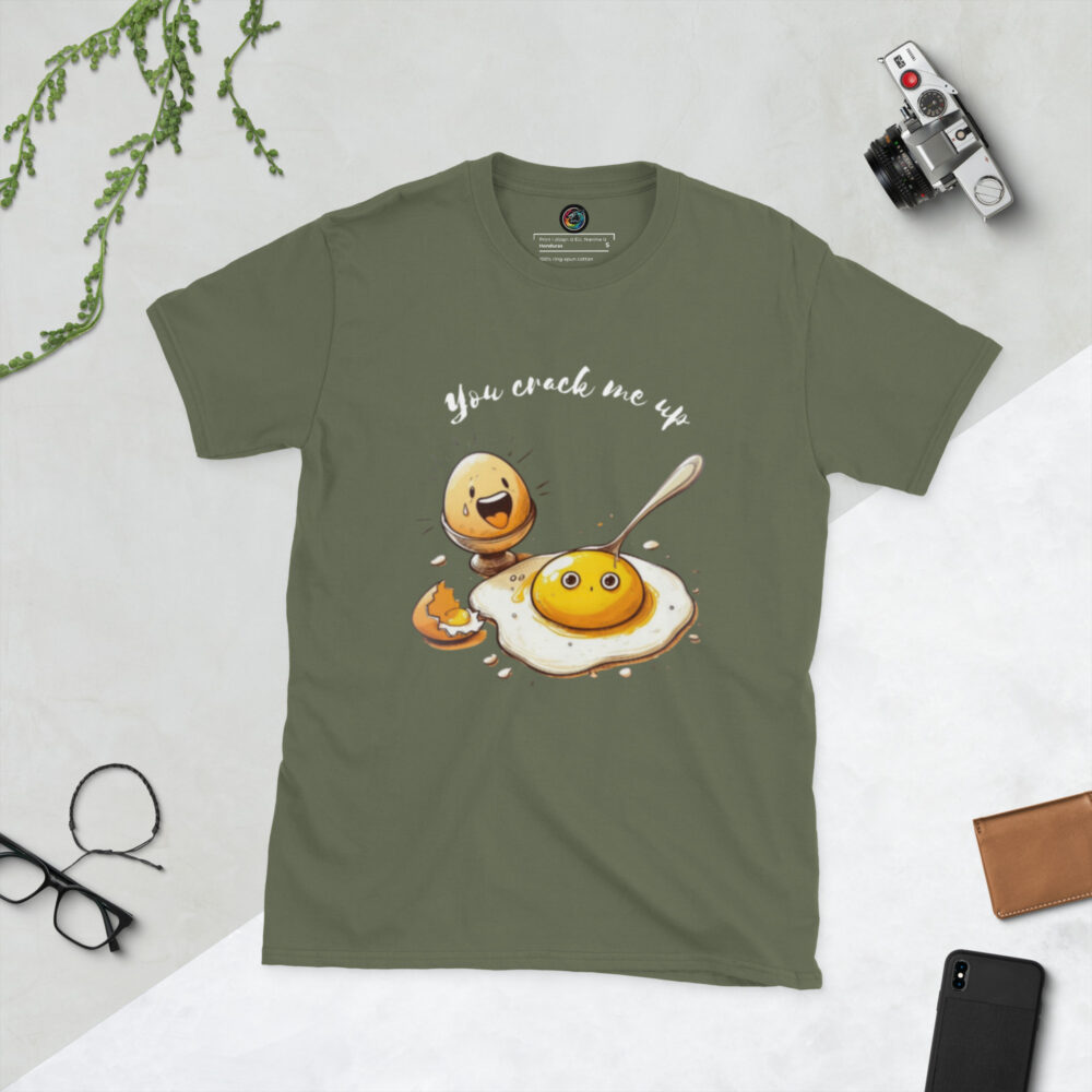 Kratka majica s natpisom "You crack me up" - Slika 5
