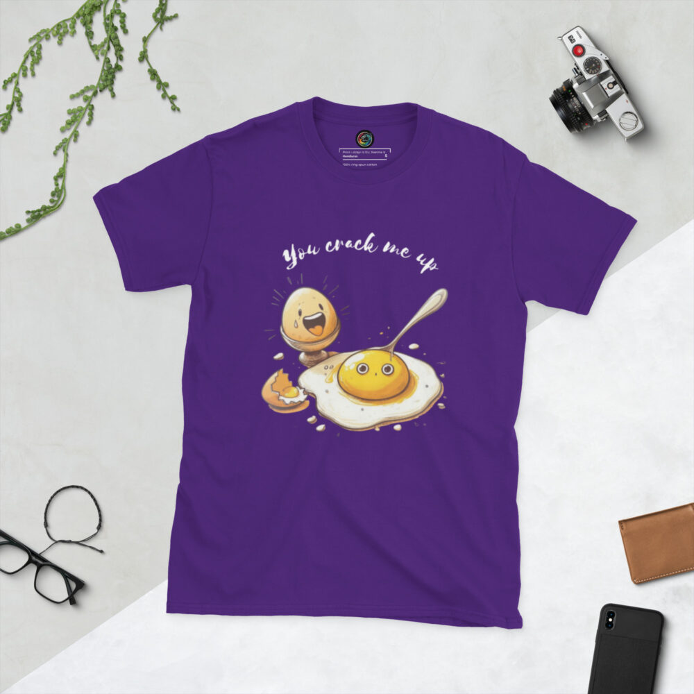 Kratka majica s natpisom "You crack me up" - Slika 3