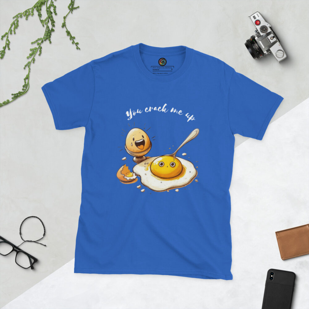 Kratka majica s natpisom "You crack me up" - Slika 10