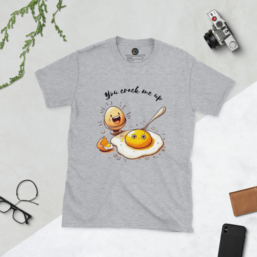 Kratka majica s natpisom "You crack me up" - Slika 14