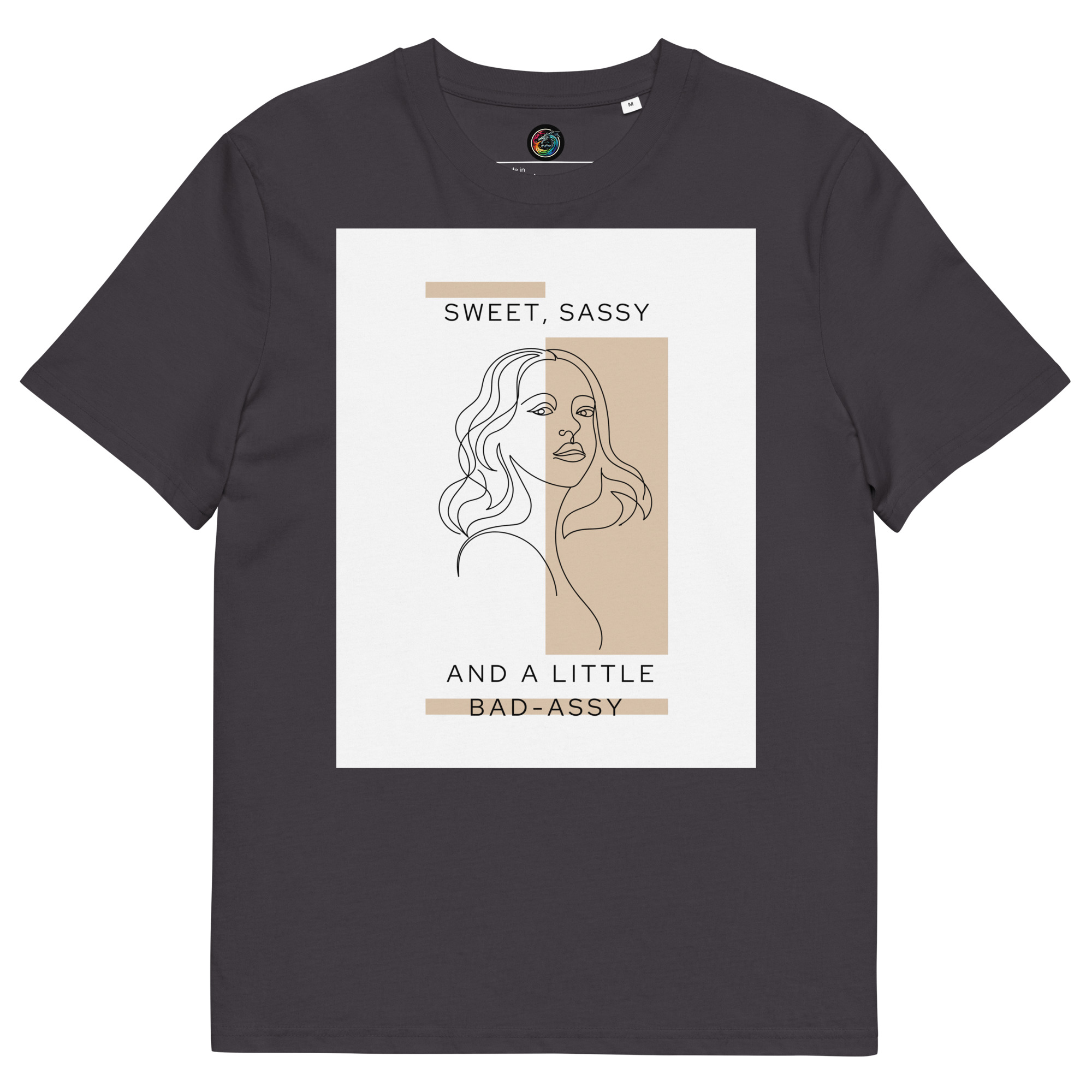 Kratka majica s natpisom "Sassy - organski pamuk" - Slika 5