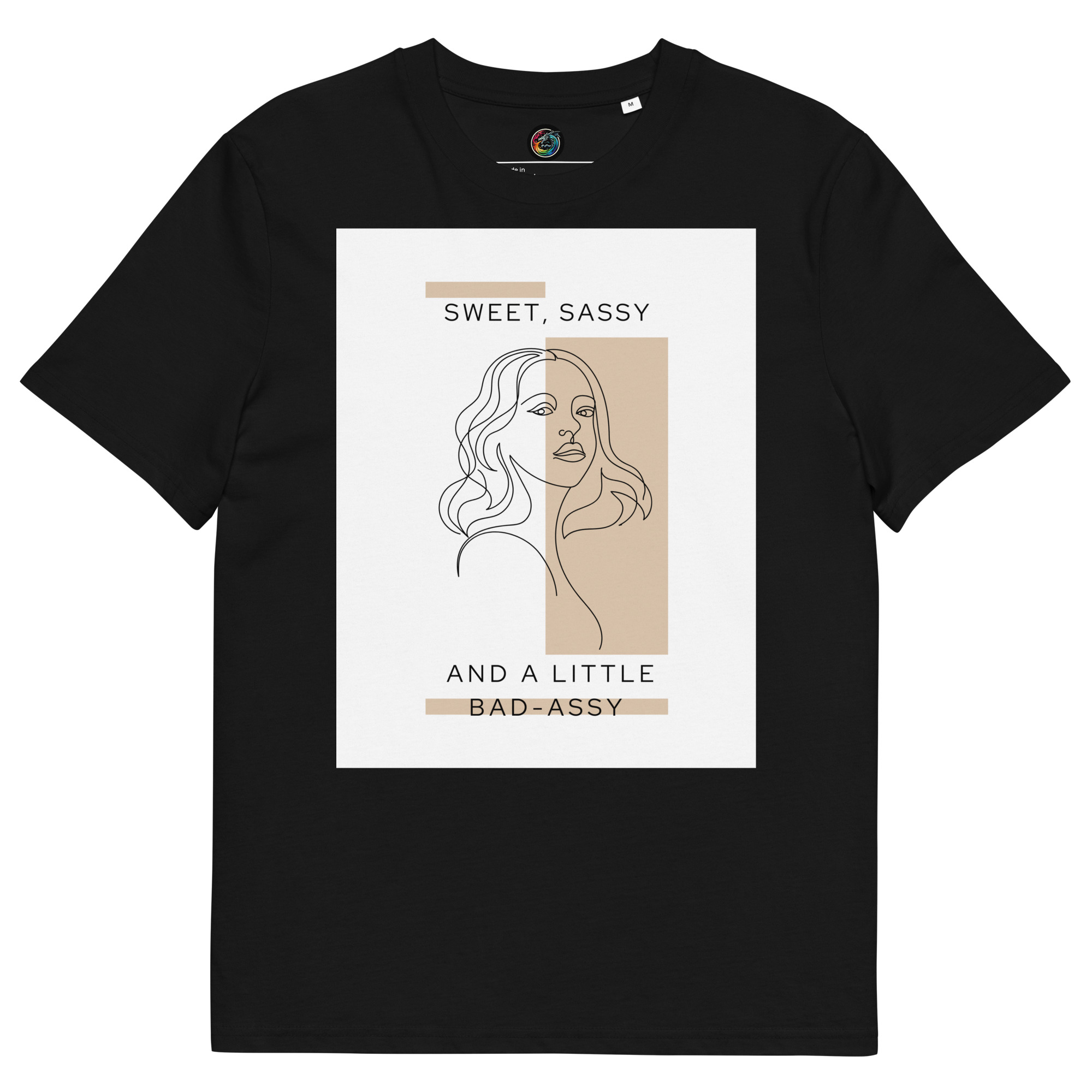 Kratka majica s natpisom "Sassy - organski pamuk"