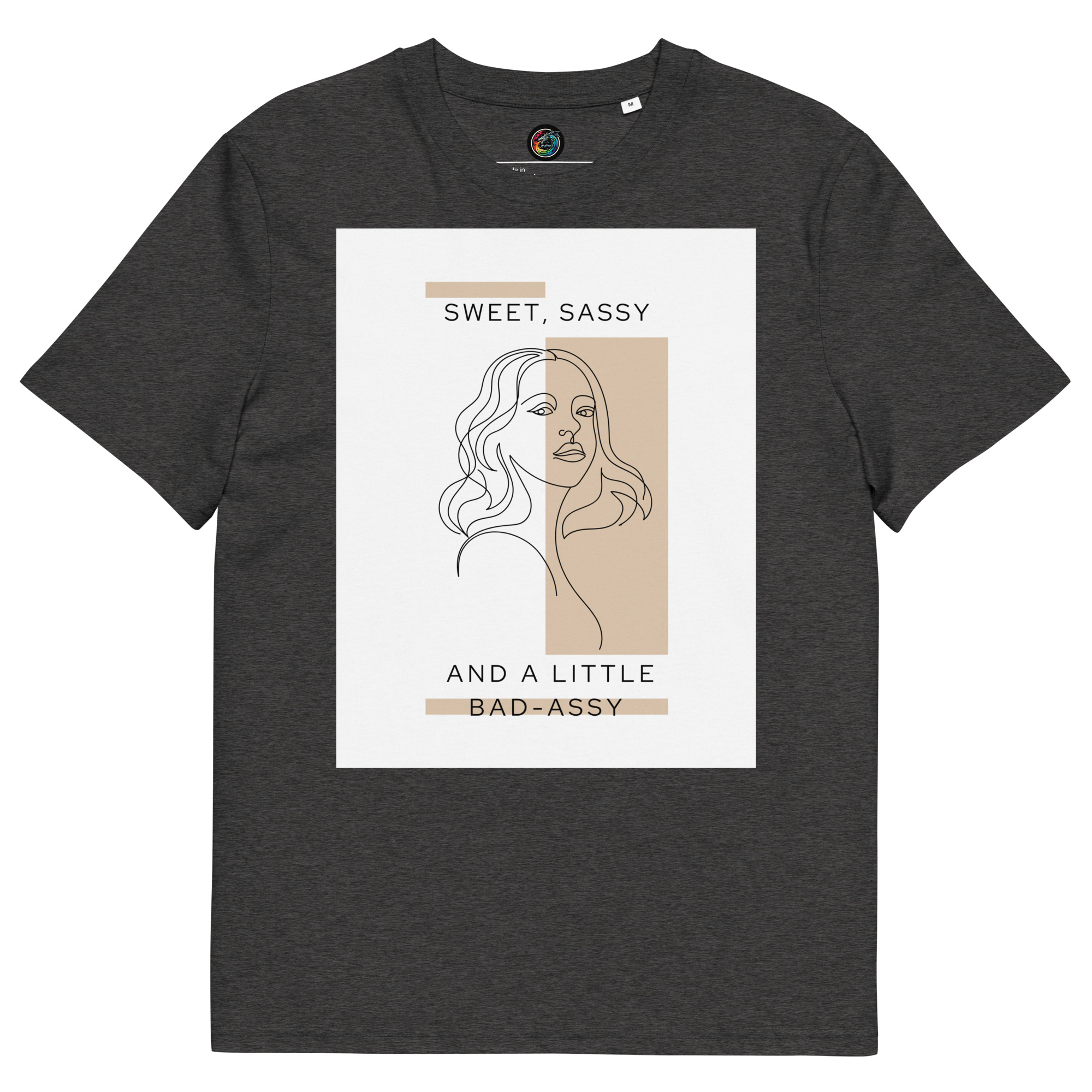 Kratka majica s natpisom "Sassy - organski pamuk" - Slika 3