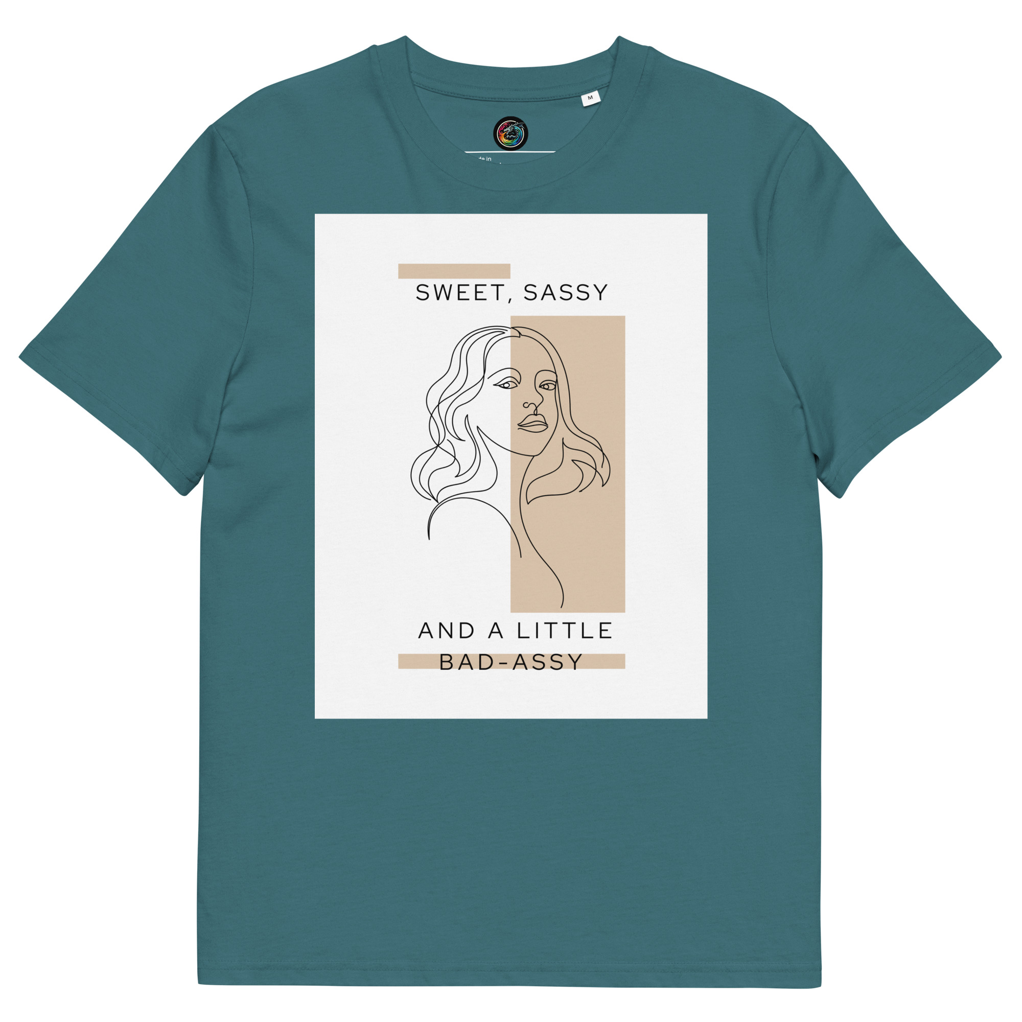 Kratka majica s natpisom "Sassy - organski pamuk" - Slika 7